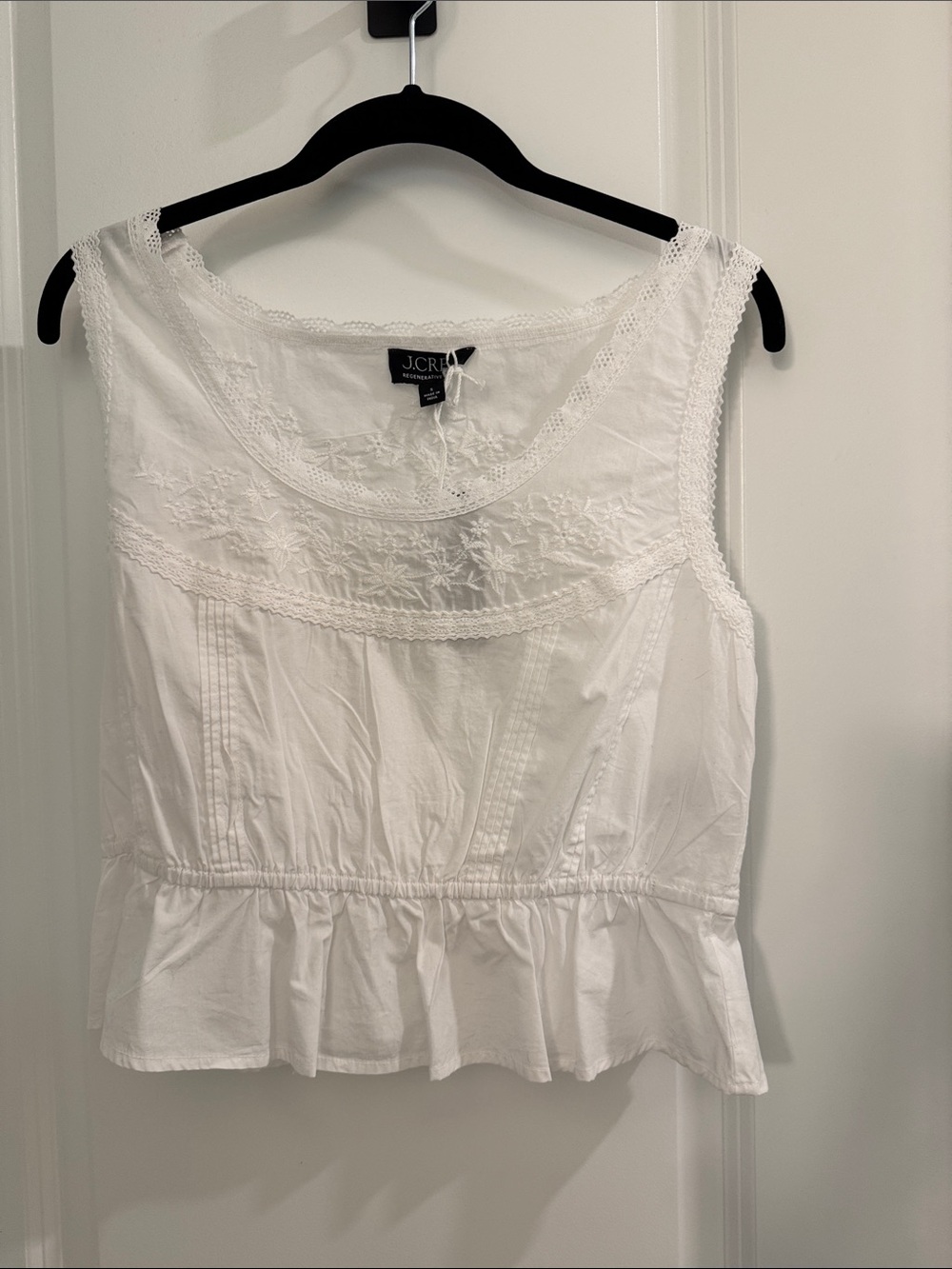 NWT J. Crew Flutter Hem Tank in Cotton Poplin